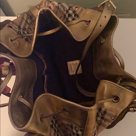 Burberry Drawstring Gold PVC Bag - Picture 3 of 4